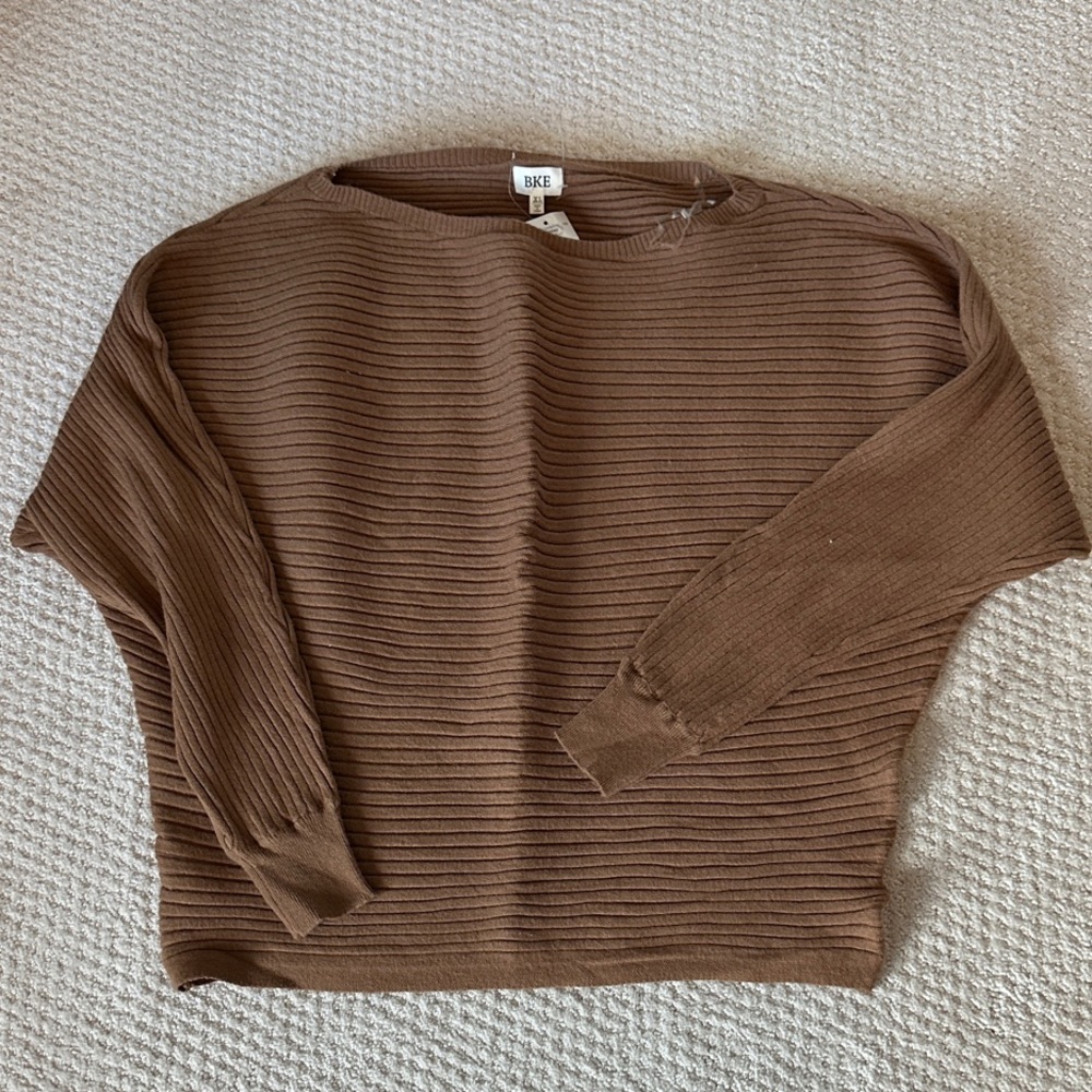 BKE Brown Ribbed Women's Sweater